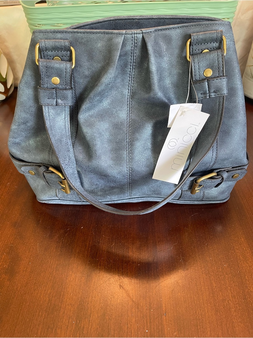 NWT Minicci Denim Blue Colored Shoulder Bag / Purse. - Picture 5 of 13